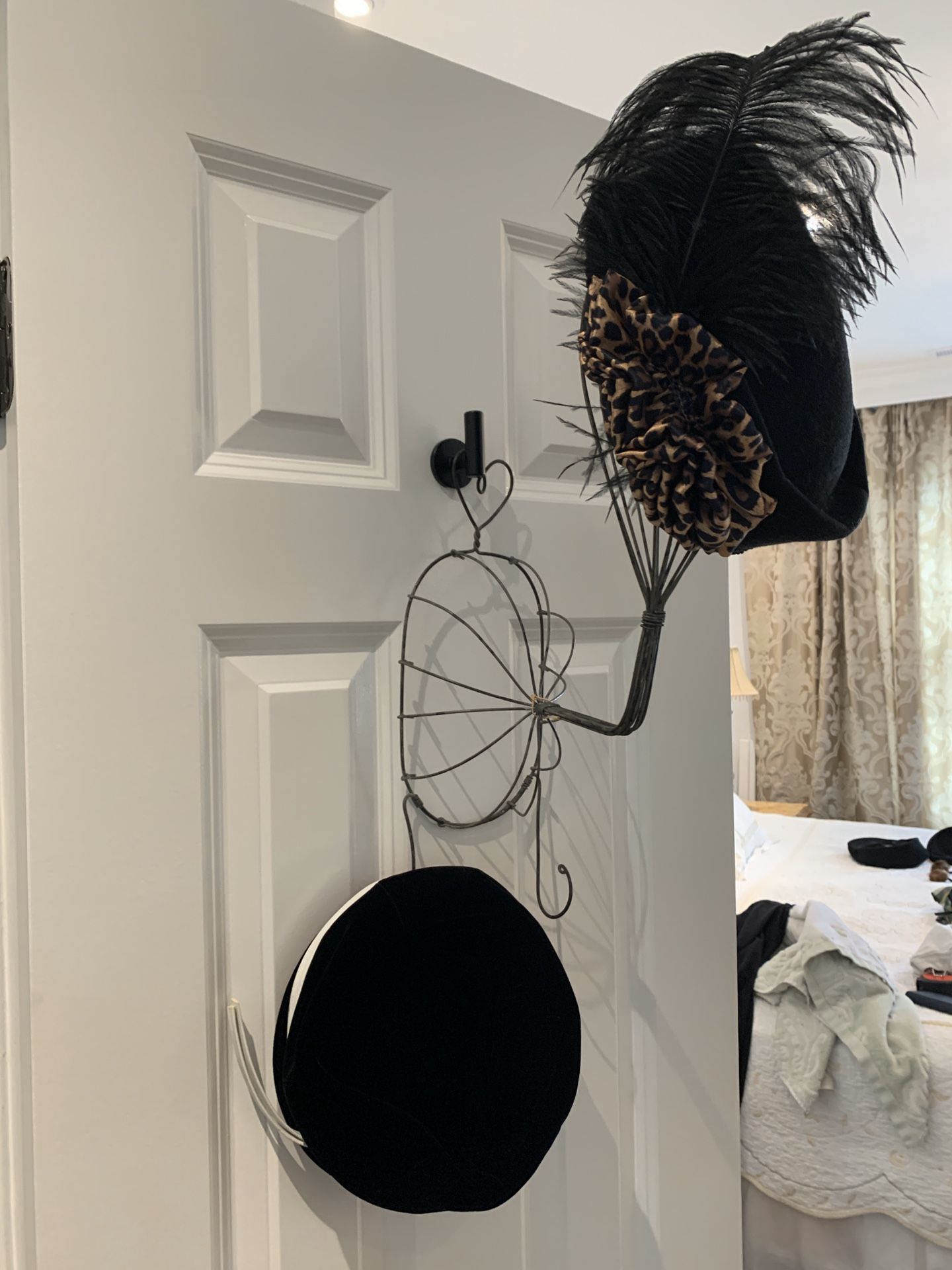 Antique hat and glove rack