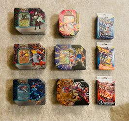 9x Pokemon Cards Tins and Packs Lot - Brand New