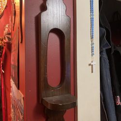 Small Wooden Hanging Wall Shelf/Sconce