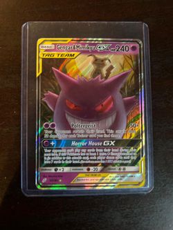 Pokemon card Gengar & Mimikyu Tag team GX