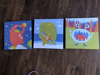 3 Cute Monsters Room Decor