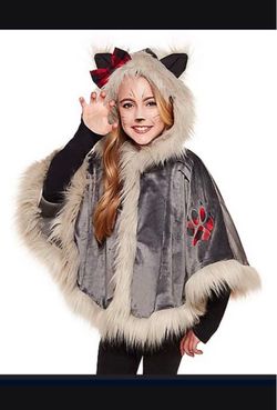Kids Faux Fur Werewolf Poncho