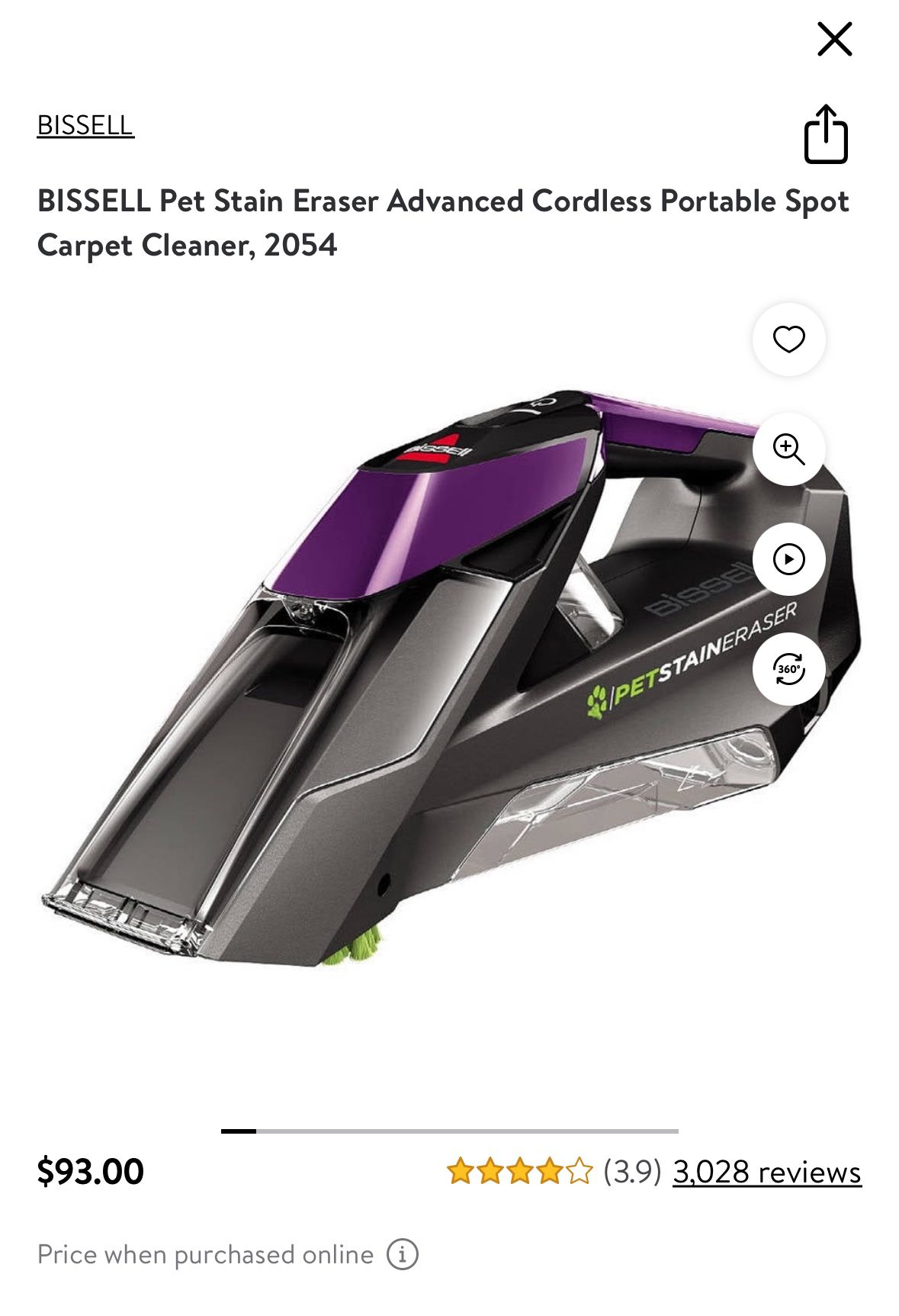 BISSELL Cordless Spot Carpet Cleaner