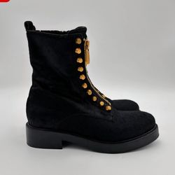 Jeffrey Campbell Tonette Calf Hair Zip Combat Boots