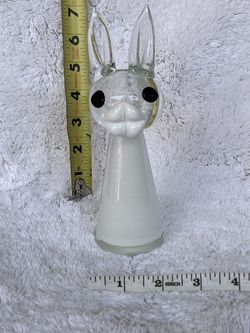 KUMELA ARMANDO JACOBINO SIGNED 1960S MODERN ART GLASS FINLAND MIDCENTURY BUNNY!
