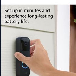Brand New- Blink Video Doorbell | 1080p HD video, motion detection alerts, battery or wired, Works with Alexa (Black)