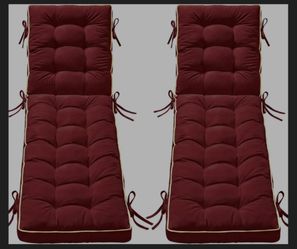 Amcaton 2 Pack 80x26 Inch Folding Chaise Lounge Cushion Quick Dry (RED)
