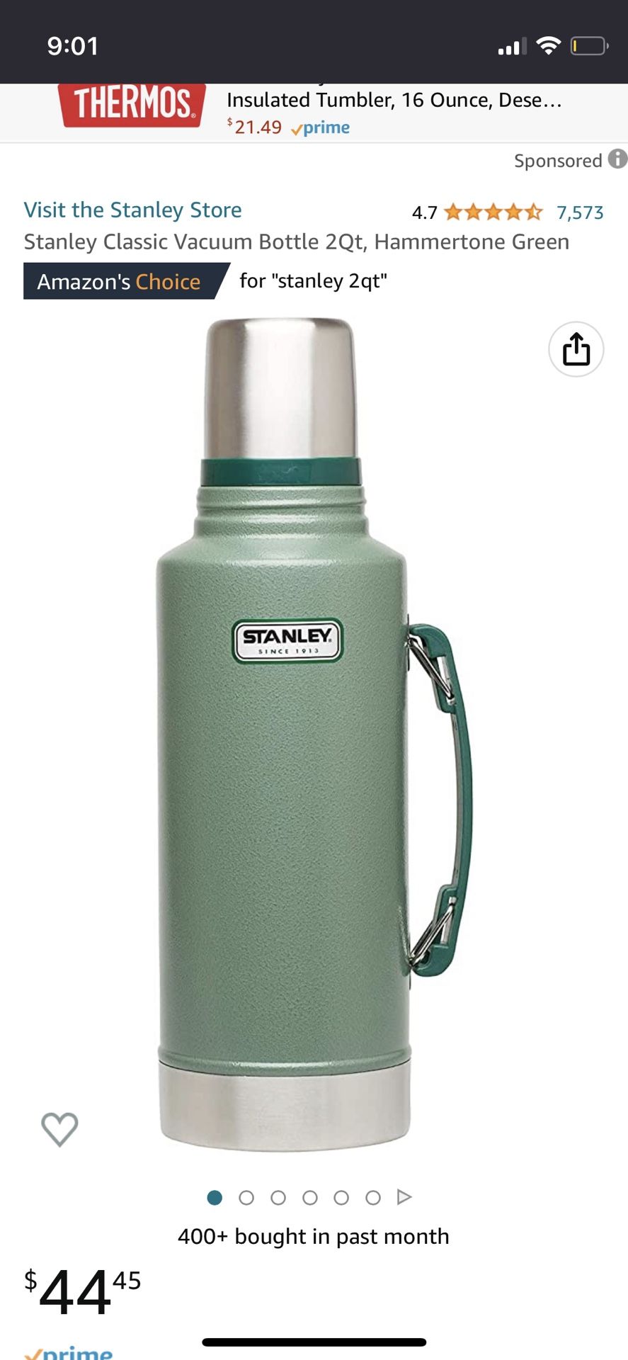 Vintage Thermos Stainless Steel 1.1 Quart Vacuum Bottle New for Sale in  Garden City P, NY - OfferUp