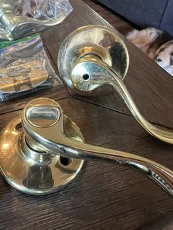 For sale brass door handles & door hinges $65 obo