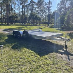 New 2023 Tandem axle All Aluminum single car hauler, Mag Wheels 