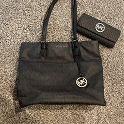 Black MK Monogram Purse With Matching Wallet