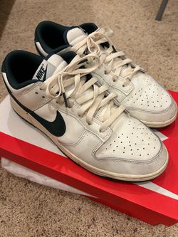 Nike Dunk Low White and Green Sneakers size 10 Men
