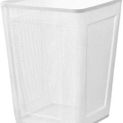 I-K-E-A DRÖNJÖNS Wastepaper Basket Steel Mesh Wastebasket Trash Can Waste Basket Garbage Can Bin for Bathrooms Kitchens Home Offices Lightweight White