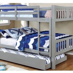 Full Over Full Bunk Bed - Trundle Sold Separate (Free Delivery)
