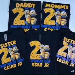 Minions Birthday Shirts / Playeras Personalizadas 