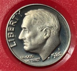One dime 1980 S. Coin USA proof