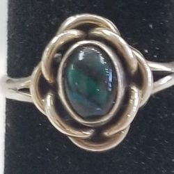Ring Sterling Silver And Ammolite