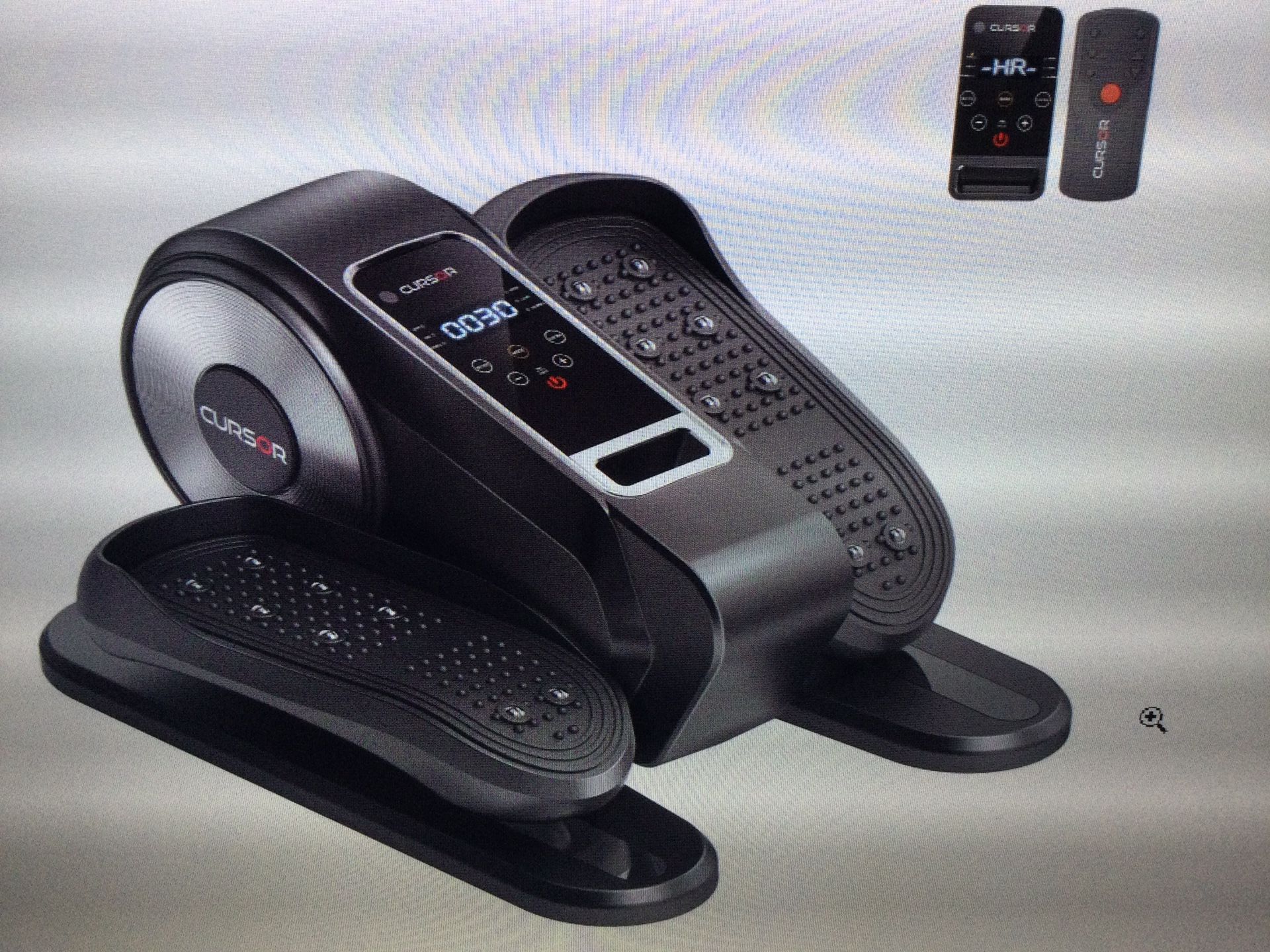 UNDER DESK ELLIPTICAL MACHINE, ELECTRIC SEATED PEDAL LEG EXERCISER, WITH REMOTE. 12 LEVEL SPEEDS, FORWARD AND REVERSE DIREC