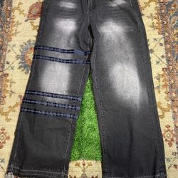 Black Washed Denim Jeans (NEW) Size XL