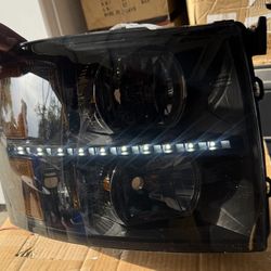 07-13 Chevy Silverado Black Smoke LED Strip Headlights (Read Desc)