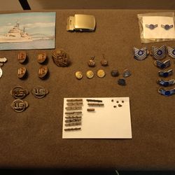 Vintage Military Pins, Buttons, and Insignia 
