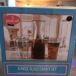 5 Piece Glass Carafe Set 