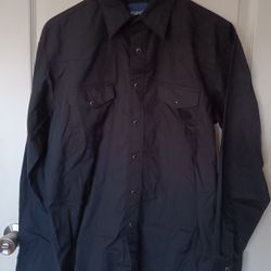 Wrangler Black Pearl Snap Rodeo Shirt Ize Medium Like New