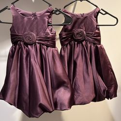 Plum Flower Girl Dresses 2T(x2 ) and 3T