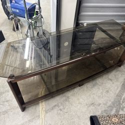 Glass TV Stand / Media Console – Sturdy, Modern, Great Condition