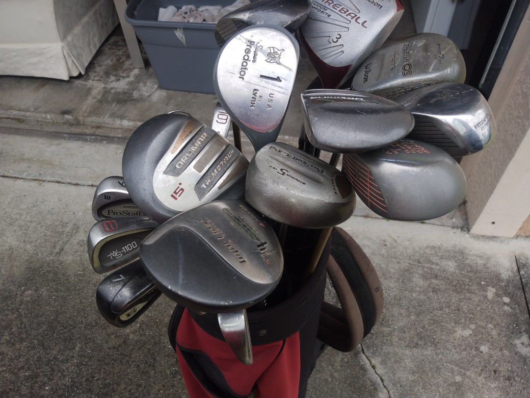 This Is A Selection Of Golf Clubs
