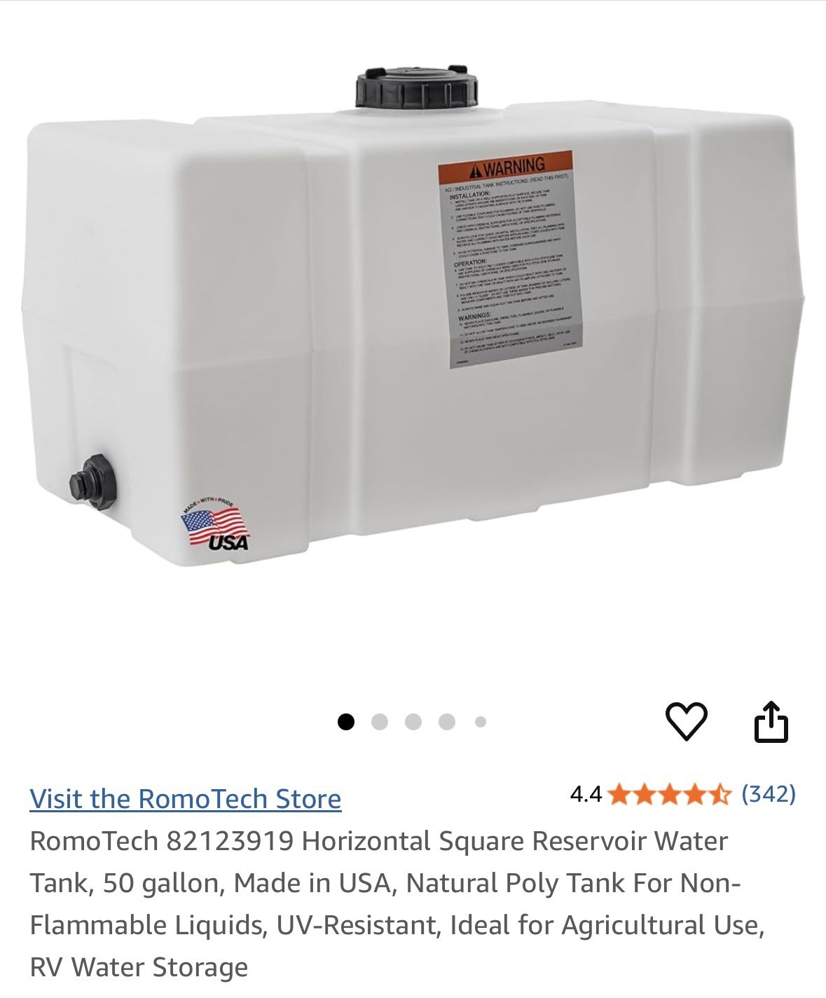 50 Gal Water Tank