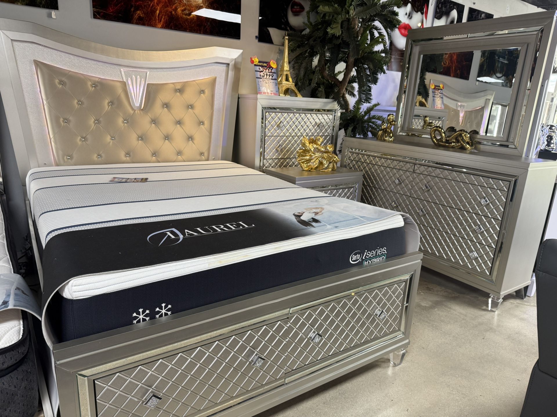 Gorgeous Elegant 5 Pc Bedroom Set With Storage Only $1599, image size:1920x1440