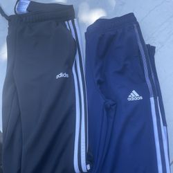 Mens Black And Blue Adidas Joggers / Sweats 