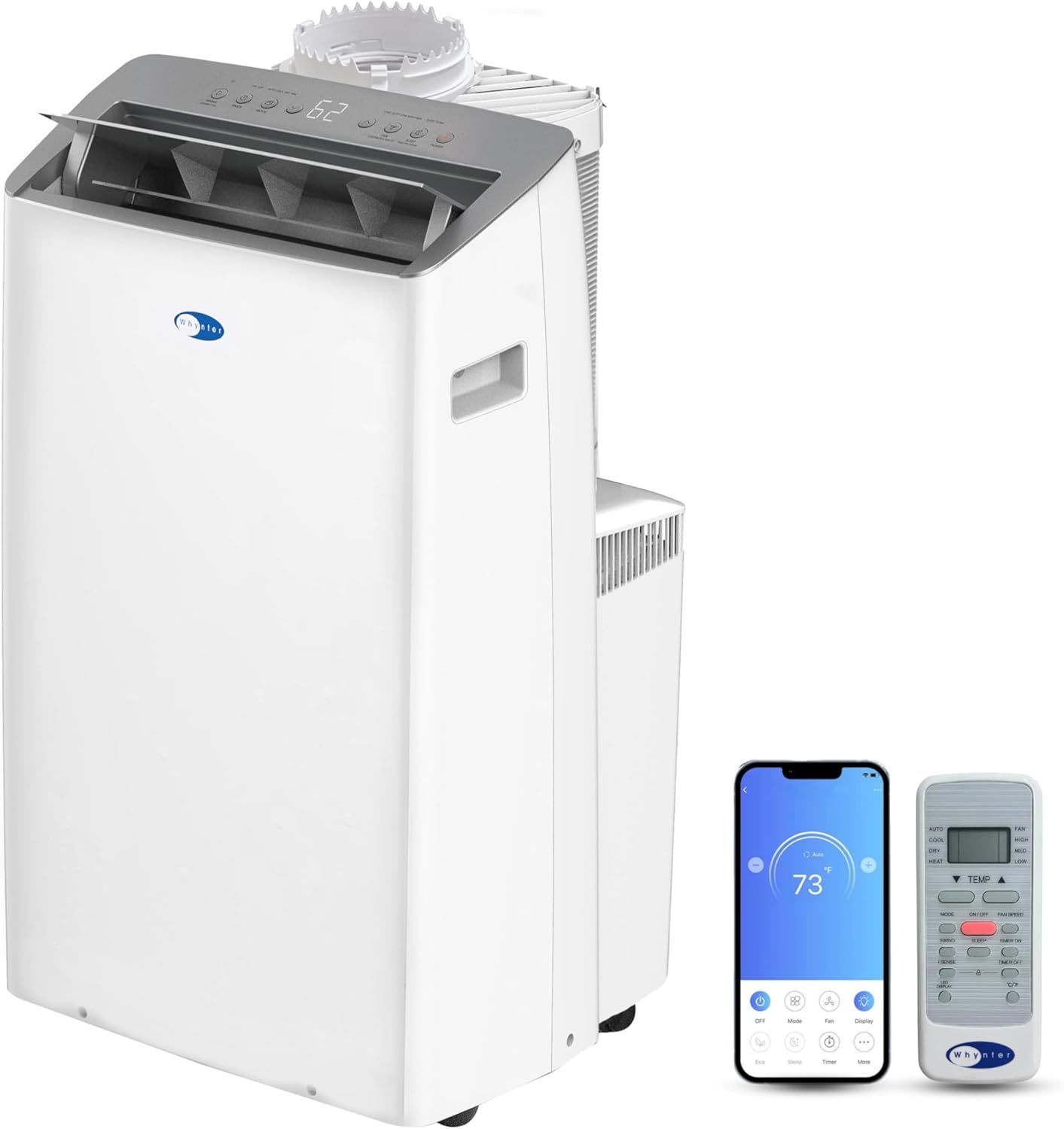 Whynter ARC-1230WN 14,000 BTU (12,000 BTU SACC) NEX Inverter Dual Hose Cooling Portable Air Conditioner, Dehumidifier