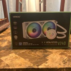 Vetroo V240 Black Liquid CPU Cooler 240mm Addressable RGB Pump & PWM Fans 250W TDP AIO Water Cooling w/Controller Hub for Intel LGA 1851/1700/1200/115