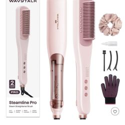 Wavytalk Steamline Pro Steam Hair Straightener Brush, Steam Reduces Damage & Nourishes Hair, Model B395