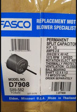 Air Conditioner Fasco D7908 Condenser Fan Motor Brand New 
