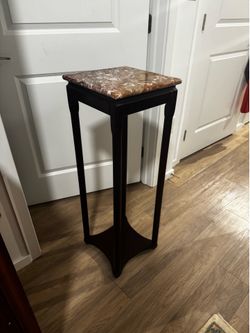 Vintage Marble and Mahogany plant stand