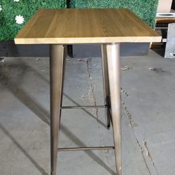 NEW Amalfi Rustic Matte Light Elm Wood Top Bar Tables 42 Inch Tall