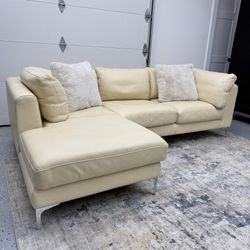 Design Within Reach Nicoletti Italian Leather Sectional Sofa