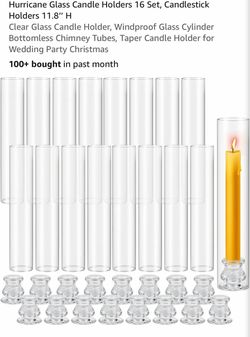 Glass Hurricane Candles Set of 20