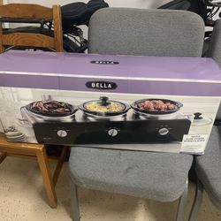 Bella Triple Slow Cooker Buffet& serve