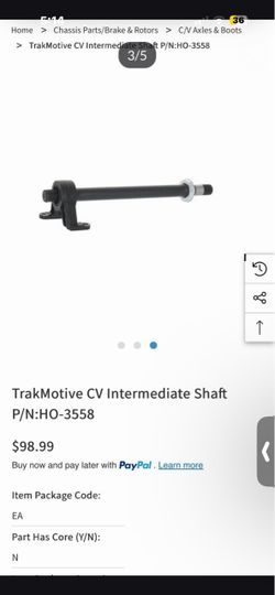 TrakMotive CV Intermediate Shaft P/N:HO-3558