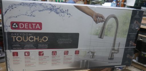 DELTA Greydon TOUCH2O Pull-Down Kitchen Faucet Stainless Steel 19826TZ-SPSD-DST. 100(contact info removed). NEW.
