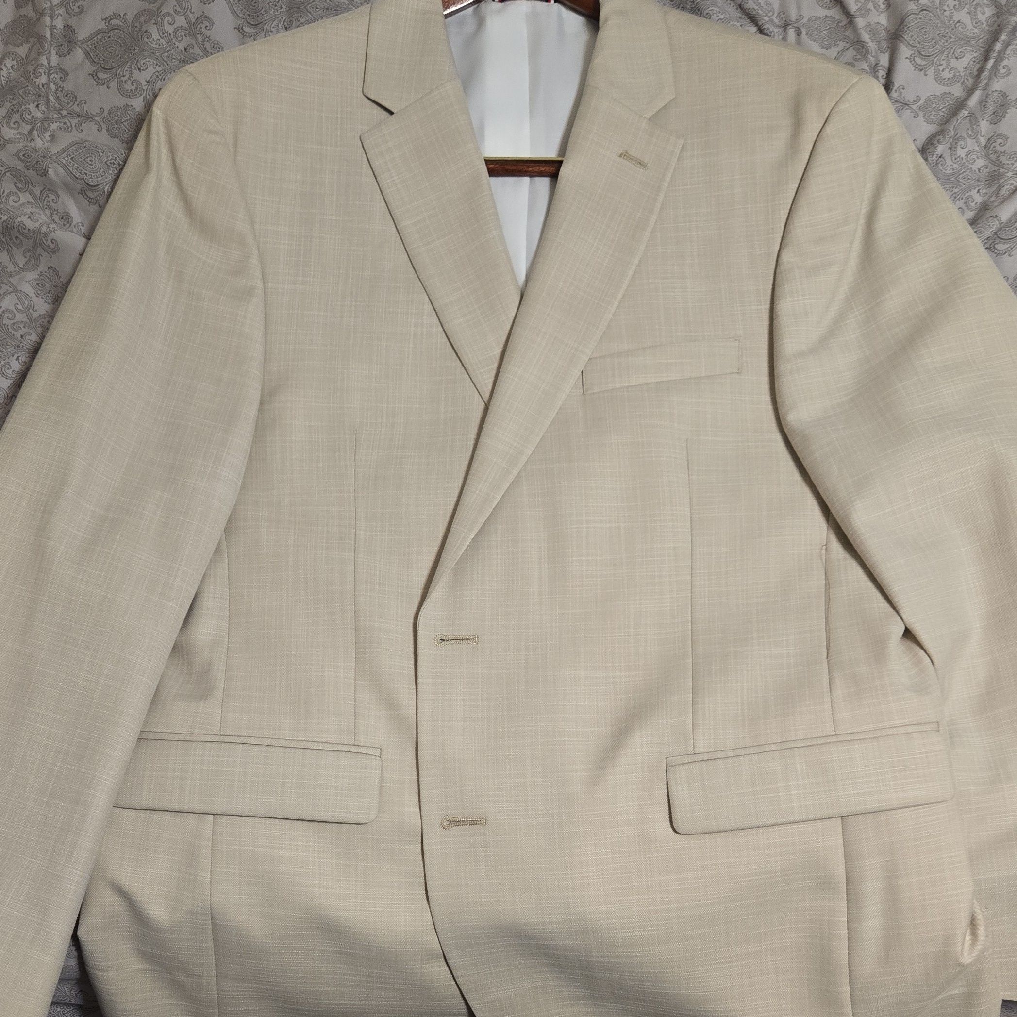 Beige Textured Suit Jacket tommy hilfiger 46R brand new