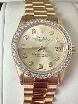 Rolex Datejust President 31mm 18k Gold Diamond Dial & Bezel-MOP-Full Set