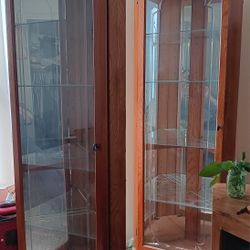 2 Mirrored Curio Cabinets