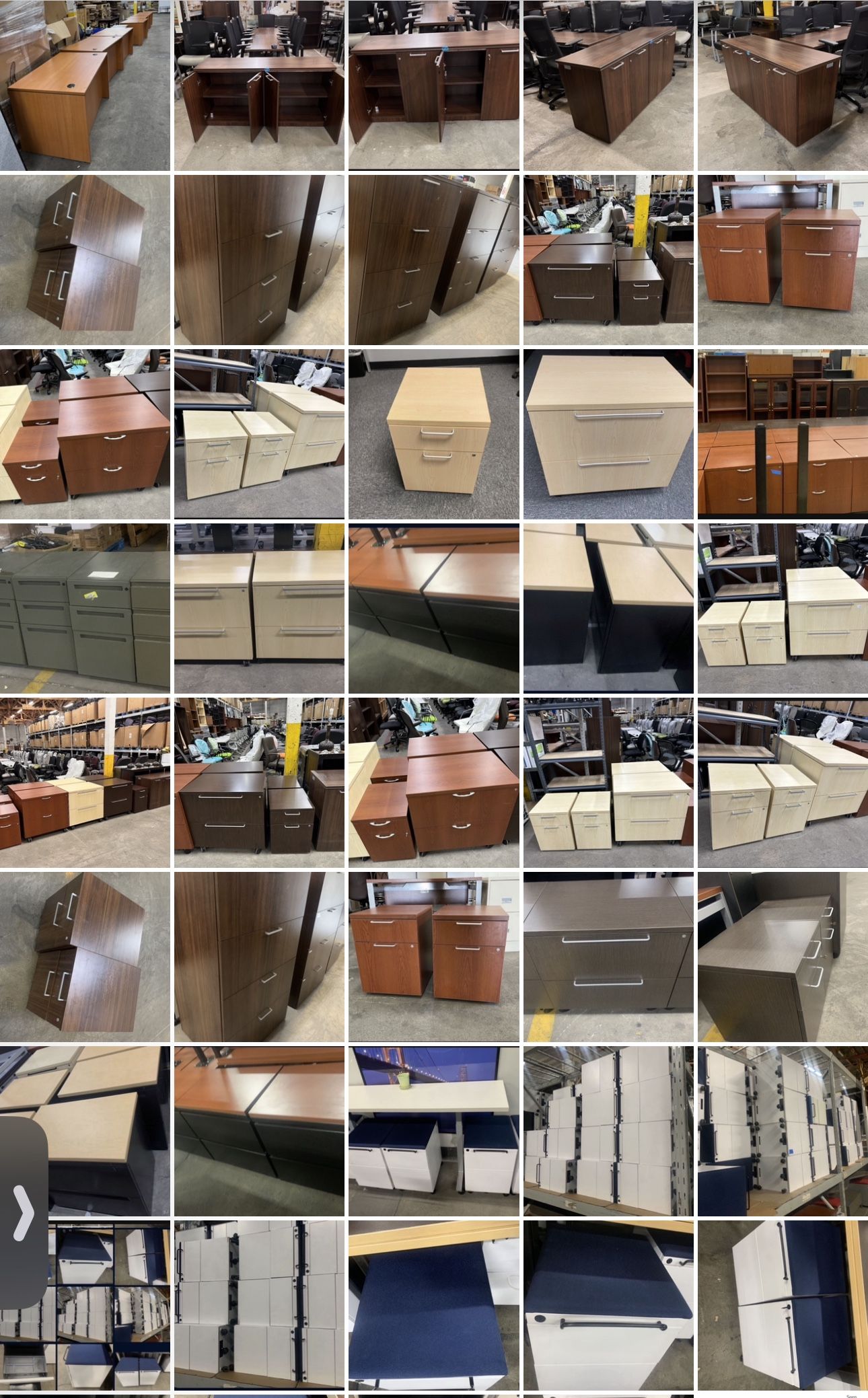 Used Commercial Grade Office Furniture Desks Classroom Training Tables Chairs Filing Cabinets Lockers Reception Desks & More