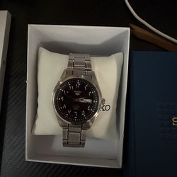 Seiko 5  automatic black dial Arabic numbers