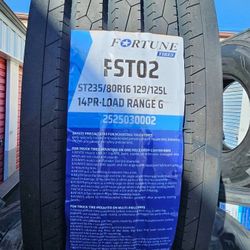 4 New ST 235-80-16 Fortune FST02 LRG 14ply 110psi 4080 lb Trailer Tires ST235/80 R16 Inch Tire FREE Same Day Delivery Most Inland Empire Locations